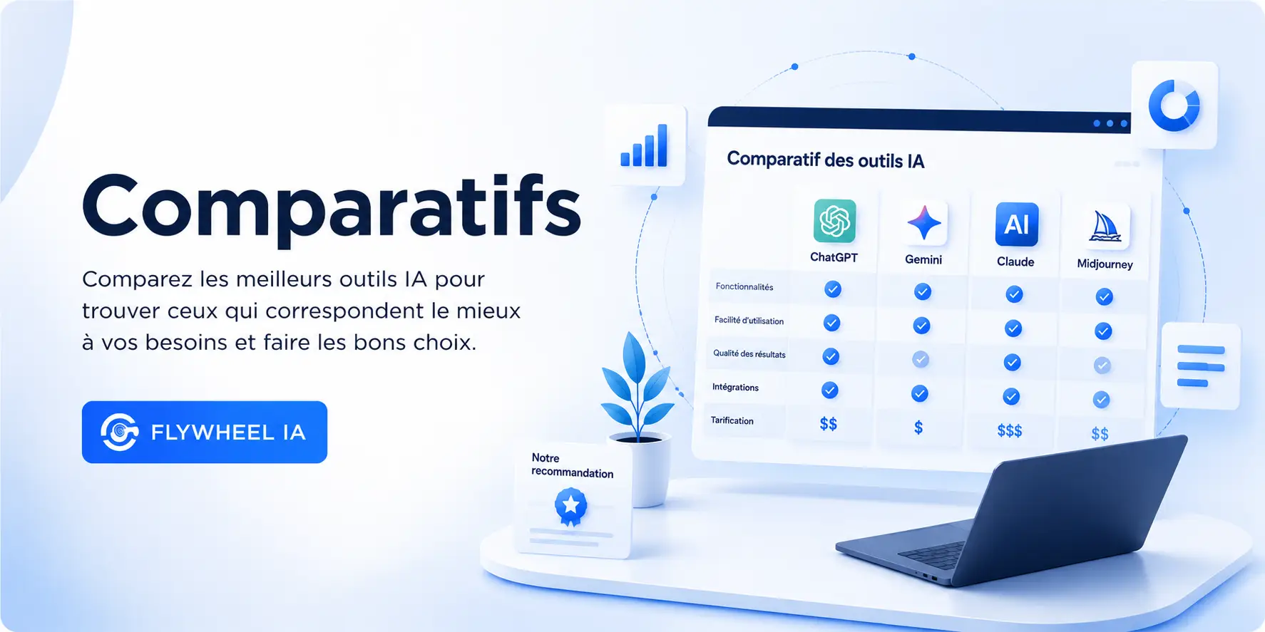 Comparatifs IA Flywheel IA : comparer les outils IA et choisir les meilleures solutions sans se disperser