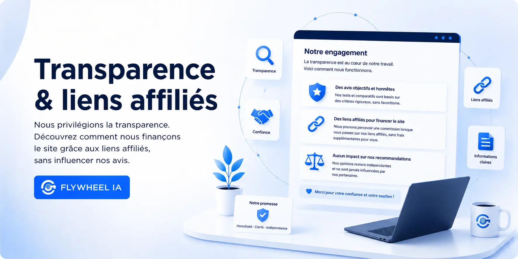 Transparence et liens affiliés Flywheel IA : comprendre les recommandations, commissions et outils IA présentés sur le site